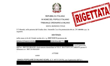 SDL Centrostudi: SENTENZA di soccombenza al n. r.g. 64615/2013 – Tribunale di Milano